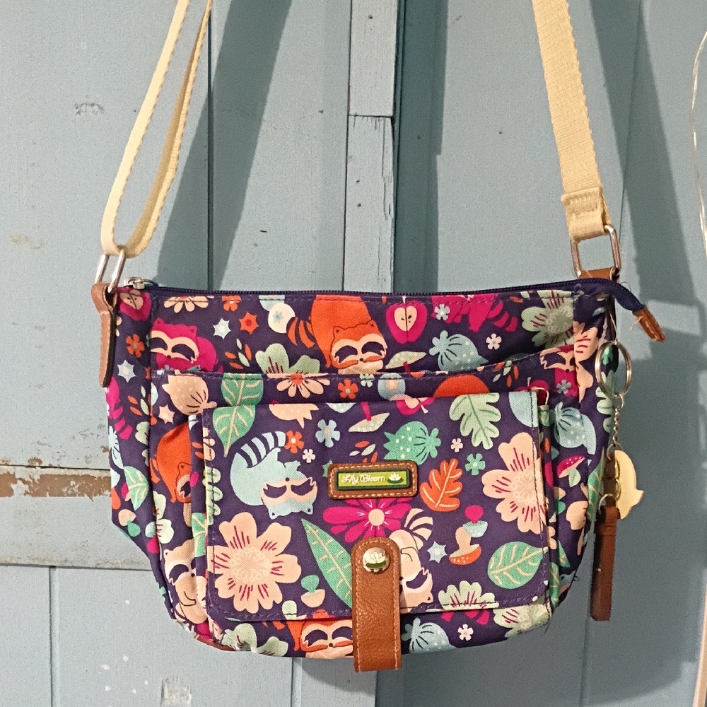 Lily Bloom Purple Floral Crossbody with Colorful Prints